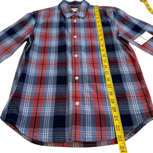 NWT Nordstrom Blue Red Plaid Button Down Shirt Boys Medium 8/10 - Picture 4 of 8
