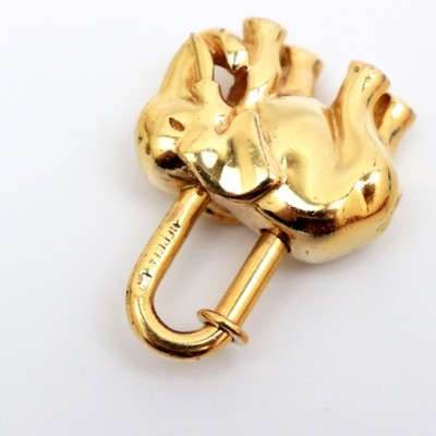 HERMES(エルメス) Padlock Cadena Charm Hermes Gold Plated 1988 Elephant Cadena Lock Charm | Yoogi's
