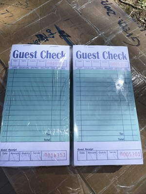 Lot of 40 Guest Check Books 2,000 Tickets Restaurant Server Order Pads New