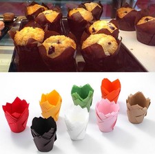 50x Wrapper Large muffin Wraps Multiple Colours Tulip Muffin Cases Cupcake