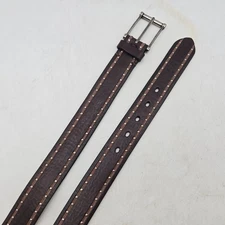 Structure Belt Brown Leather Studded Mens 38 Gunmetal Buckle NWOT