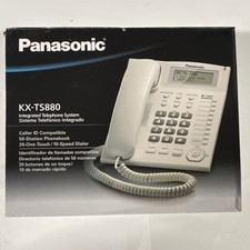 Panasonic KX-TS880 Corded Telephone White Caller ID 50-Station Phonebook Speaker