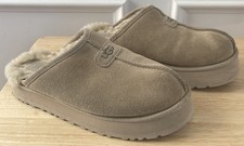 UGG Disquette Genuine Shearling Platform Slide Slippers Women's Chestnut Sz 10