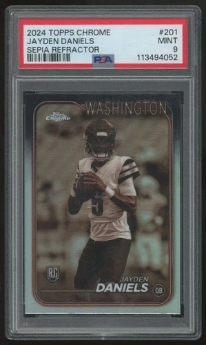 2024 Topps Chrome Jayden Daniels RC Sepia Refractor #201 PSA 9