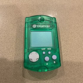 SEGA Dreamcast Controller Clear Green VMU Memory Card W Cap Lot OEM Official