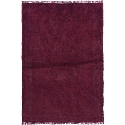 Overdyed Rug Distressed Vintage Wool Carpet 4.4x3 ft