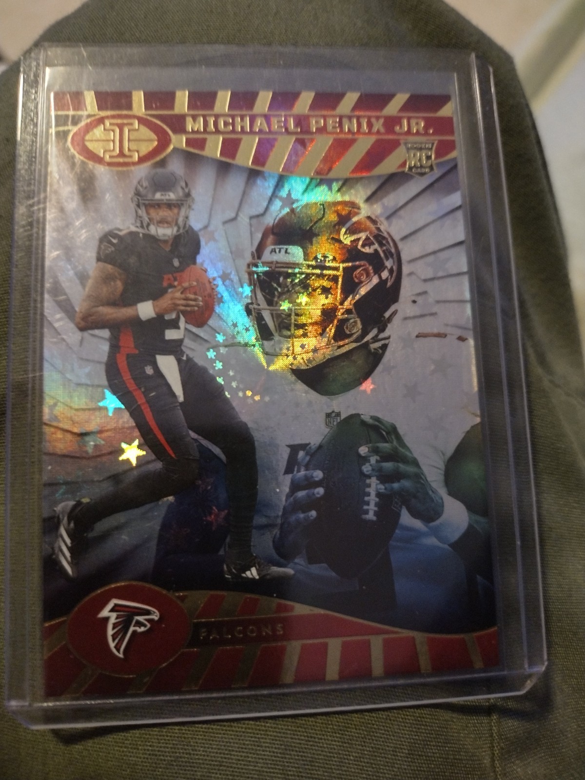 2024 Panini Illusions Michael Penix Jr. #4 Trophy Collection Galactic (RC)