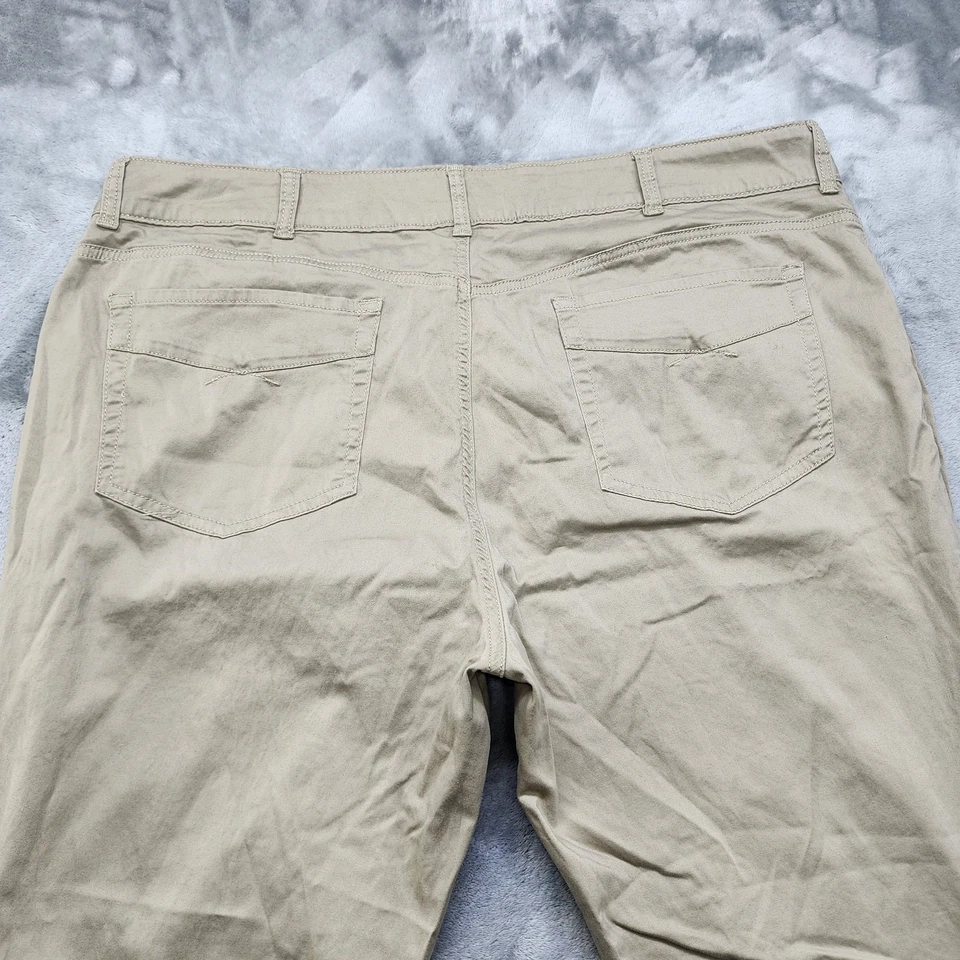 Pantalones Lee Riders para mujer 22W color caqui tostado tiro medio corte bota algodón elástico informales Foto 4 de 4