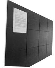 Large Cork Board Alternative - 12-Pack Felt Wall Tiles with SQUARE-12P Black