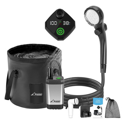 Portable Camping Shower with Shower Head & 5 Gallons Foldable Bucket 6000mAh