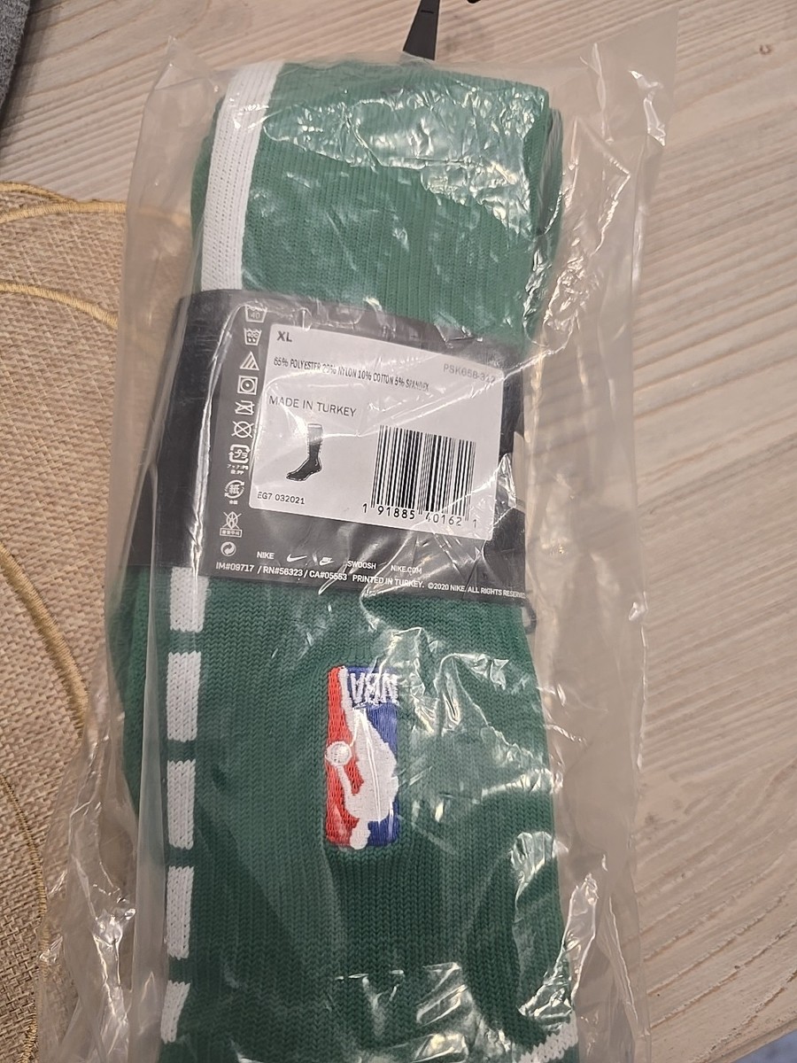 Nike Nba Authentic Player Socks Green And White Xl Knee High | eBay
