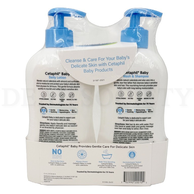 Cetaphil Baby Healthy Skin Essentials with Baby Wash and Shampoo + Baby Lotion