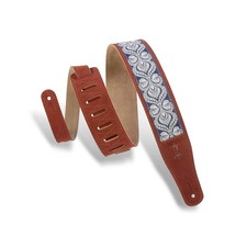 Levy's Embellish Suede Guitar Strap, Rust/Blue/Cream