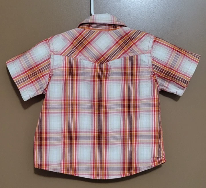 Camisa vaquera a cuadros roja perla talla 18 meses Y2K Baby Route 66 para niños Foto 4 de 4
