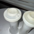 Vintage Tupperware 6.5" White Hourglass Flip Top Salt & Pepper Shakers Set #718 — photo 7