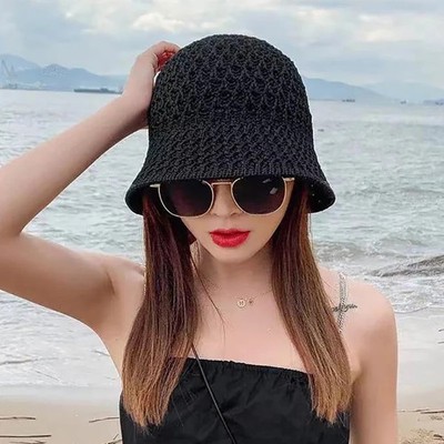 New Girls Sun Hat Wide Brim Floppy Summer Hats For Women Beach Panama Straw Dome