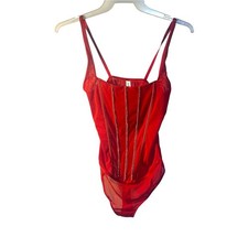 NWT, Auden Rhinestone Sheer Corset-Style Lingerie Bodysuit