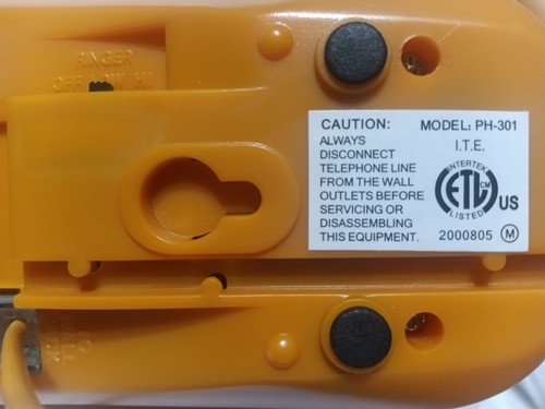 Durabrand Corded Telephone Handset Model #HAC PH-301 Orange New Vintage Retro - Photo 9/11