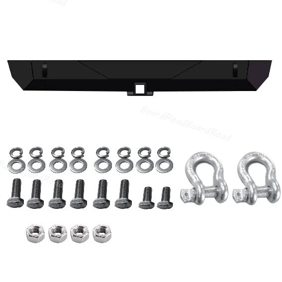 Rear Bumper w/ Hitch Receiver Rock Crawler Fit for Jeep Wrangler 1987-2006 TJ YJ Foto 3 de 4