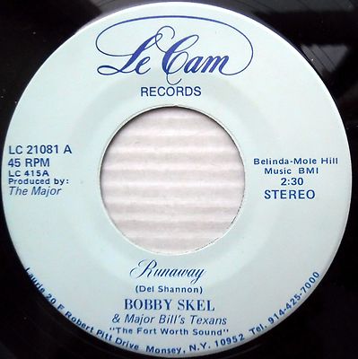 BOBBY SKEL Runaway Cover DEL SHANNON TEEN 45 If you really want me too M/M- HEAR