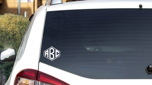 MONOGRAM DECAL DIAMOND | Custom Personalized Letters Initials Vinyl - Picture 2 of 5