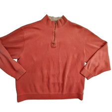 Pendleton Mens Shirt 100 Cotton 1/4 Zip Long Sleeve Pullover Orange