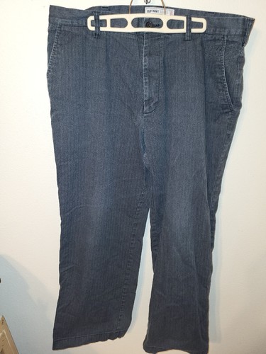 Old Navy Mens Loose Khaki Black Pin point 38 30 4 Pocket Straight Relaxed Great - Picture 17 of 24