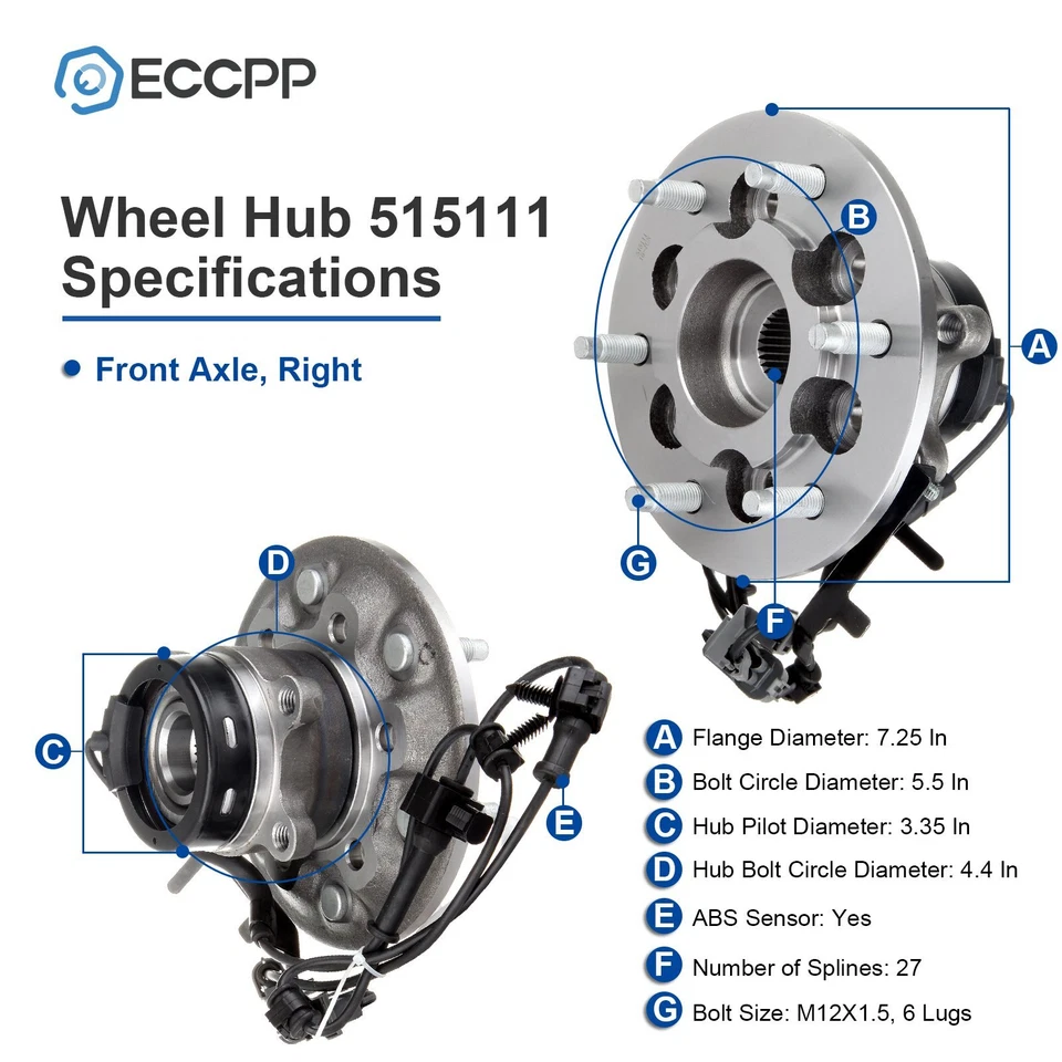 2 piezas cojinetes de cubo de rueda delantera 4x4 para Chevy Colorado GMC Canyon 2004-2007 2008 Foto 2 de 4