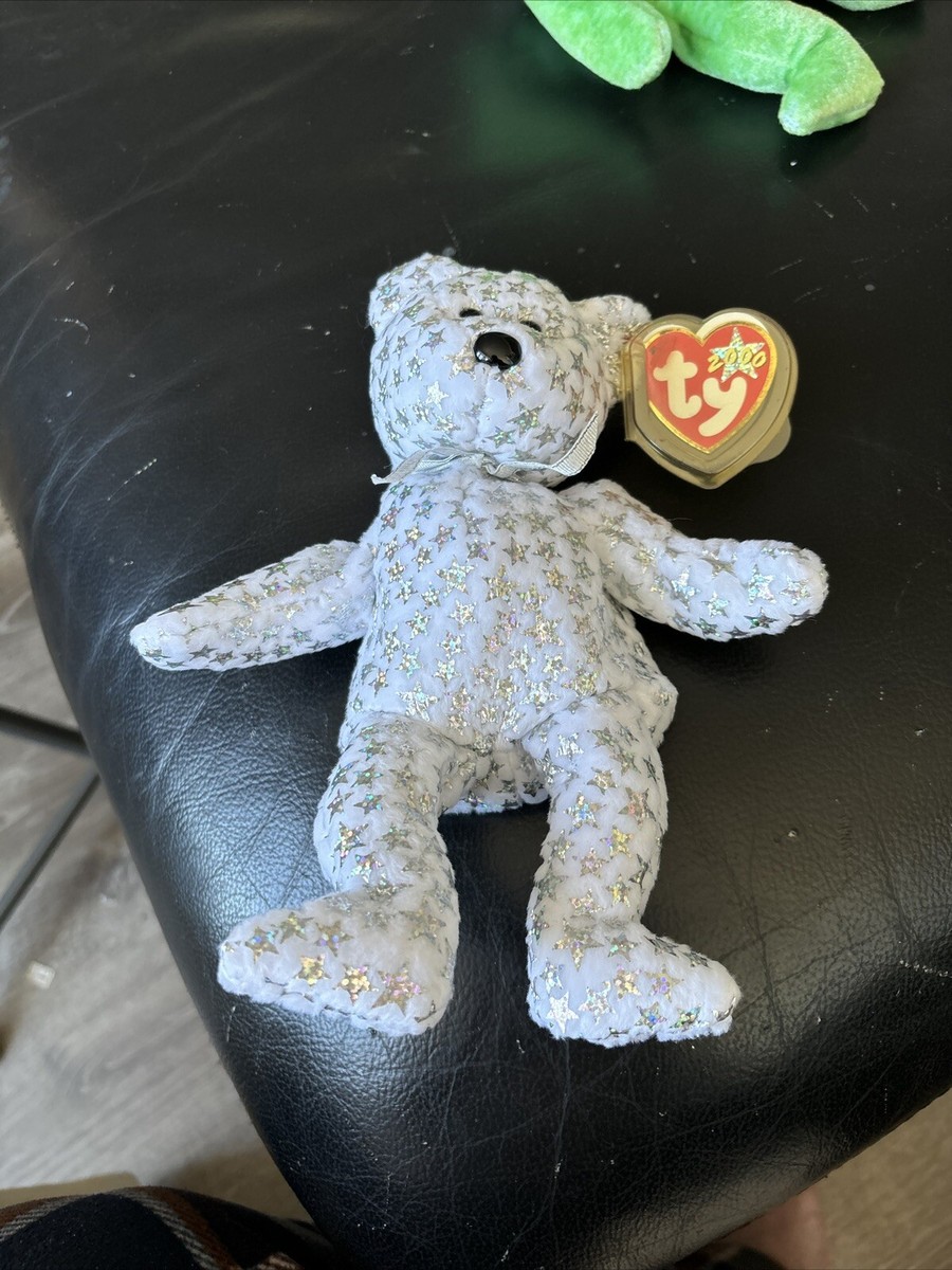 レア！平成レトロ Ty beanie baby 2000年製造 Jan 1, 2000 TY Original Beanie Babies THE BEGINNING Silver