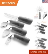 4-Piece Adaptive Kitchen Utensil Set for Parkinson's  Elderly - Stainless Steel