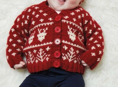 Knitting pattern Baby Christmas cardigan years (KC263
