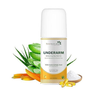7DAYS UnderArm Roll-On with 5% AHA, Lactic  & 1% Mandelic Aqua Fragrance 40ml