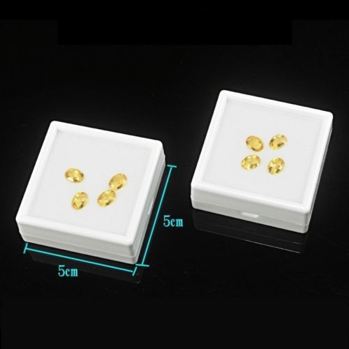 white Gem Display plastic box Storage for Gemstones / Diamond 5x5 cm. - Picture 1 of 5