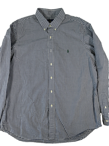 Ralph Lauren Shirt Button Down Classic Fit Mens XXL Blue Gingham Pony Preppy