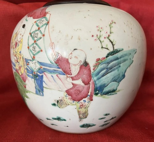 QING DYNASTY FIGURAL FAMILLE ROSE PORCELAIN JAR MUSEUM QUALITY ca 18-19c - Picture 6 of 24