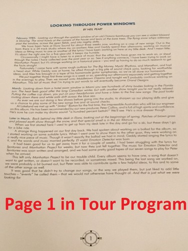 Programma tour firmato a mano ""Rush: Power Windows"" Geddy Lee + Alex Lifeson + prova esatta - Foto 3 di 8