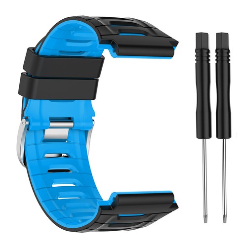 Silicone Strap Bracelet Watch Band for Forerunner 920XT (Black Blue) - Zdjęcie 6 z 7