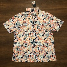 NEW Bad Birdie Core Polo Shirt Mens Size 2XL XXL White Floral In Bloom Golf