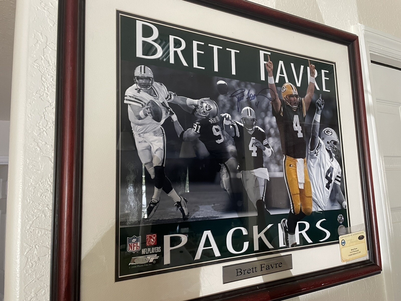 Brett Favre Autographed Signed Green Bay Packers Framed 16x20 Limited Edition Photograph Certified Authentic 