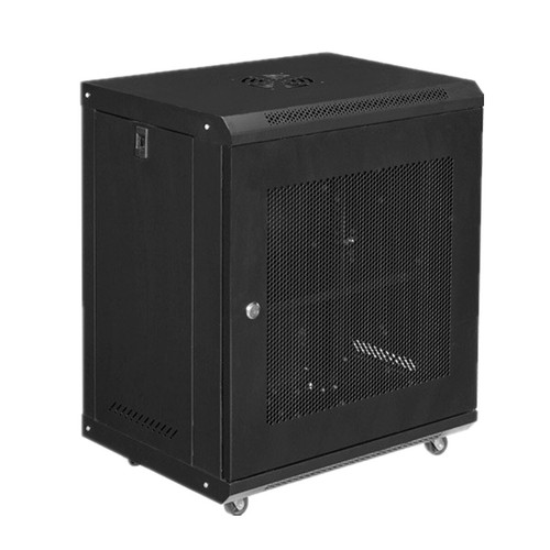 12U Netzwerk Server Rack Schrank Gehäuse Tiefe Tür Schloss mit Rollschuhen - Bild 4 von 5