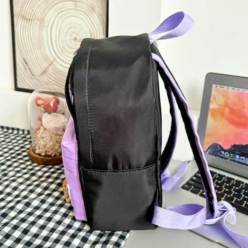 Kuromi 3D Skull Backpack Girls Bold Purple Black Contrast Lightweight School Bag - Picture 5 of 17