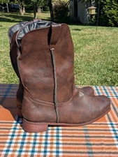 Men's 10.5 D 70's Acme 11" 3 piece **NEW** basic roper boots w square toe