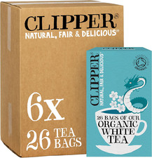 Clipper Organic White Tea Bags | 156 Bags of White Tea from China (6 X Boxes Of 0.07 per strip