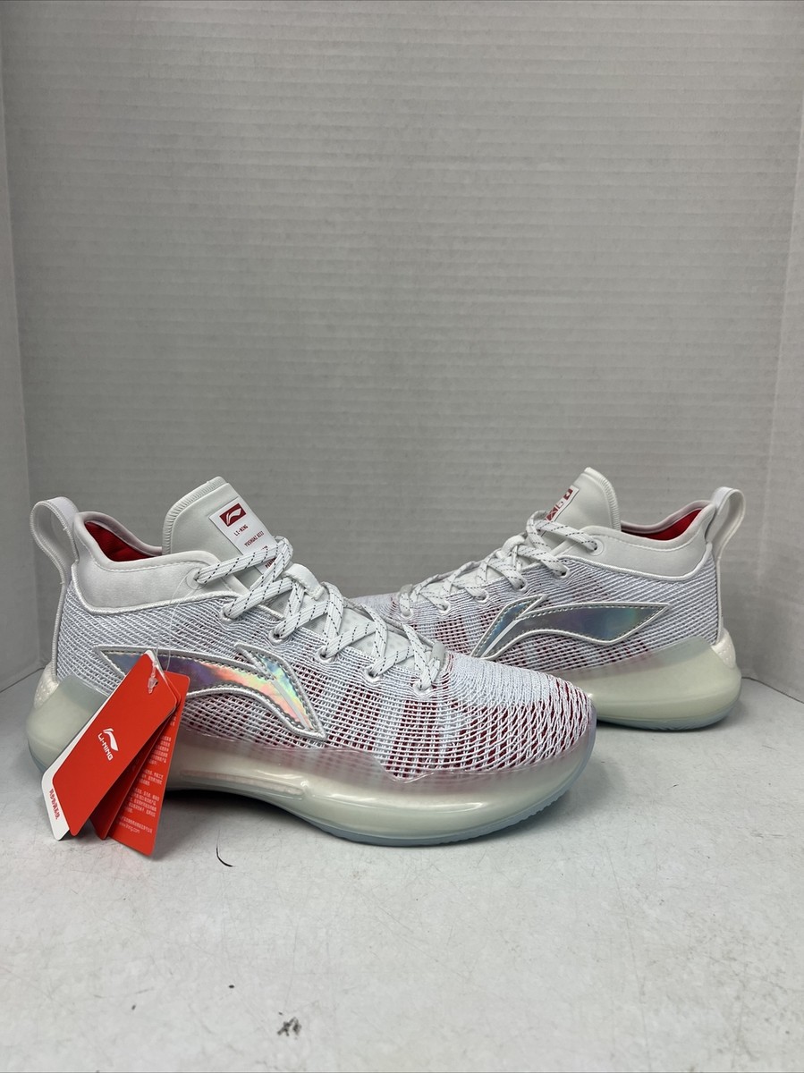 Li-Ning Yushuai 13 White Cinnabar Red Size 8.5 Brand New