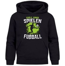 Kids hoodie hooded sweater boys football motif saying funny to kick