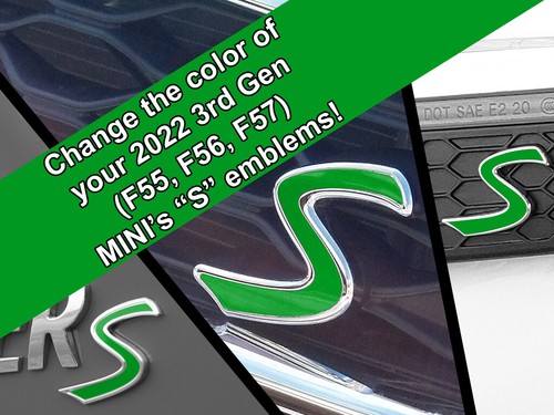 D201 Scuttle & Rear Emblem S Decals for 2022-2024 only MINI Cooper F55 F56 F57 - Picture 13 of 27
