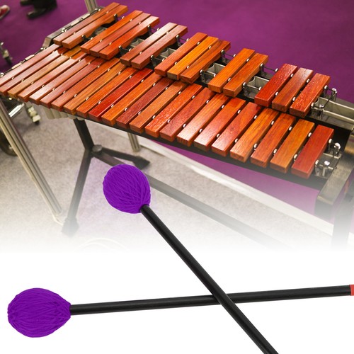 Marimba Mallets Carbon Fiber Cotton Thread Drum Stick Mallet Hammer (Purple Head - Picture 28 of 38