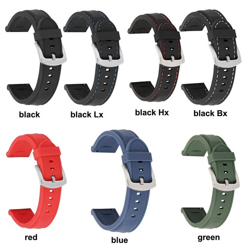 Correa de reloj deportivo de goma 18 20 22 mm 24 mm correa de reloj de silicona impermeable - Imagen 6 de 26
