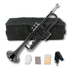 Yinfente Black Bb Trumpet for Beginner or Advanced Student Model with Hard Case