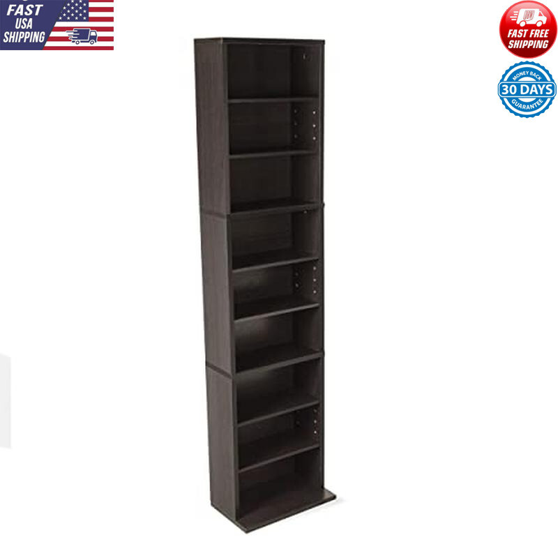 Media Storage Cabinet for CDs DVDs Games with Adjustable Shelves Space-Saving Design